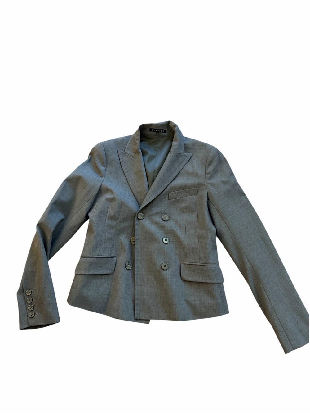 Theory Gray Double-Breasted Women’s Blazer